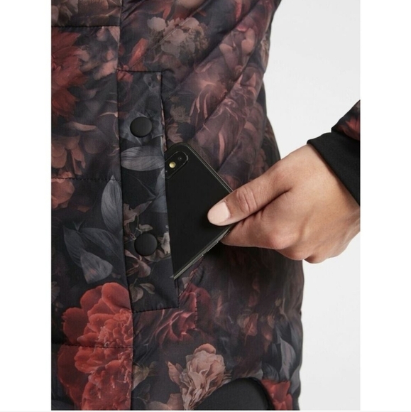 Athleta Downtown Jacket Floral Printed Down Puffer Coat - Size XXS - Picture 4 of 16